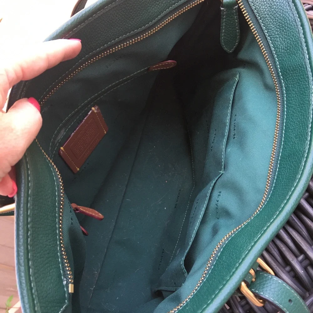 Authentic Green Coach Zip Top Tote - EUC - Picture 12 of 13